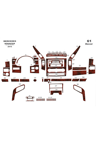 Marscockpitdesign مرسيدس سبرينتر-كرافتر بيانو أسود 2006 61 قطعة