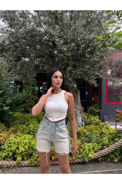 Woman Denim WOMAN DENİM PÜSKÜLLÜ ŞORT