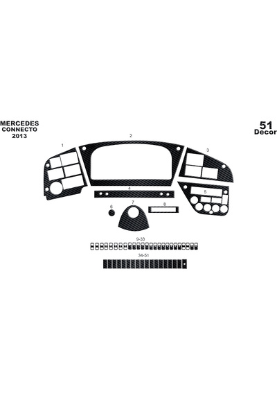 Marscockpitdesign مرسيدس كونكتو كونسول-توربيدو 2013 51 قطعة