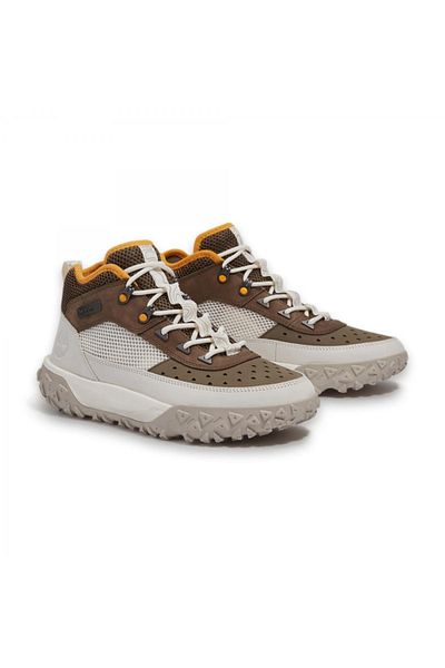 Timberland Tb0A6Cw1 Greenstride Motion 6 Mid Lace up Sneaker Brown-White Men's Shoes