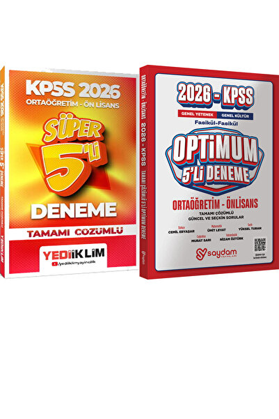 Yediiklim Yayınları 2026 Kpss Ortaöğretim-Önlisans Tamamı Çözümlü Süper 5 Den...
