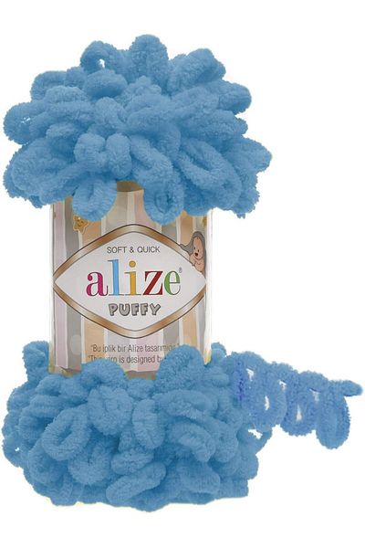 Alize Puffy Hand Knitting Yarn 1PC (Color Sochi Blue no. 16)