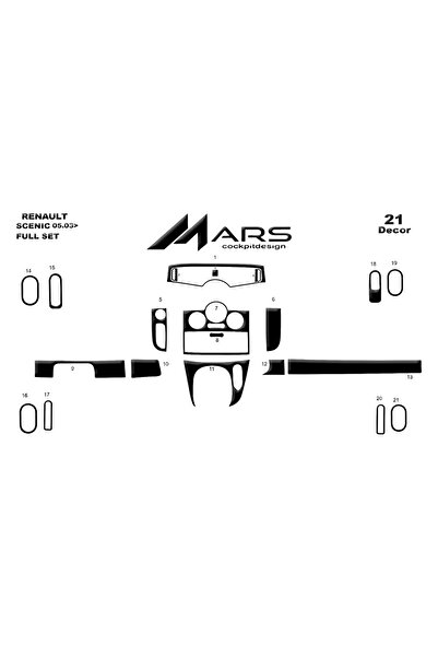 Marscockpitdesign رينو سينيك 2003- كونسول- توربيدو 21 قطعة