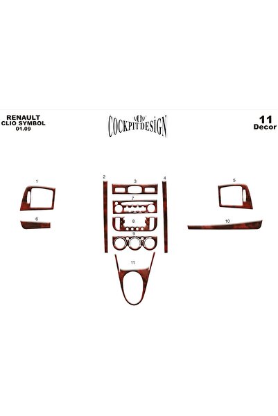 Marscockpitdesign رينو كليو سيمبول ألومنيوم 2009-201 11 قطعة