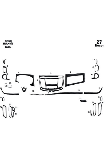 Marscockpitdesign فورد ترانزيت كونسول-توربيد 2020- 27 قطعة