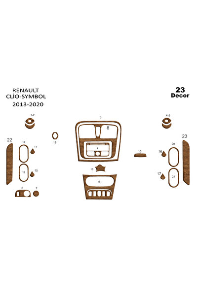 Marscockpitdesign رينو كليو رمز وحدة التحكم-تورد 2012 23 قطعة