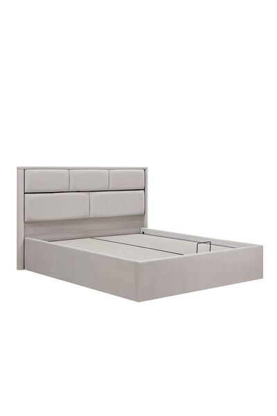 Danube Home Trevor 180 X 200 King Bed W/Hydraulic Underbed Storage - Beige L211.5xW205xH123.5cm