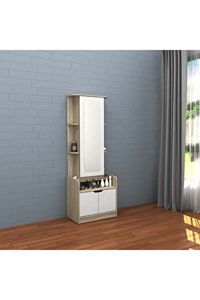 danube Kinder 2-Door Tall Dresser with Mirror - White & Sonoma Oak - Kids Furniture - 2-Year Warranty