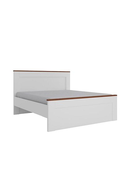 Danube Home Pera 180x200 King Bed - White/Light Walnut L214.8xW187.7xH120cm