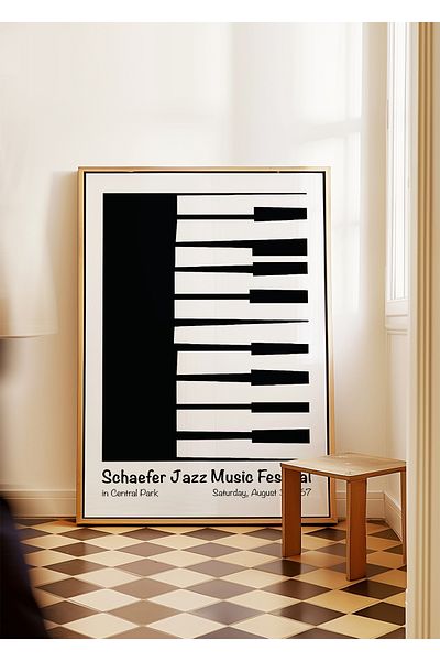 ARTHOUSECOLLECTIVE Плакат за пиано - Schaefer Jazz Music Festival, Музикален плакат - Нерамкиран плакат с размер на картина