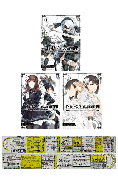 Komik Şeyler Nier Automata 1-2-3. Ciltler Manga Seti + Mat. Öğreten Cetvel