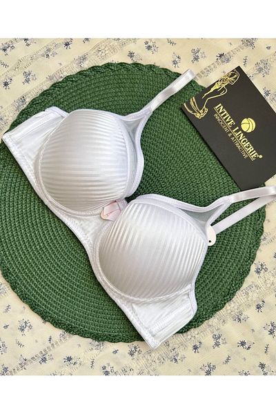 İntive Lingerie Evelyn Shiny Satin Line Λεπτομερής κούπα C Underwire Unpadded Μπροστινό Τούλι Λεπτομερής κομψό σουτιέν