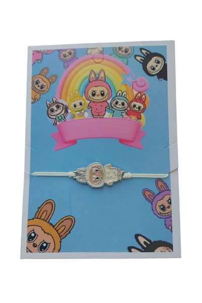 VerdeHome 2-Piece Labubu Bracelet – Cute Couple Combination Jewelry, Handmade Character Design, Adjustable Bracelet