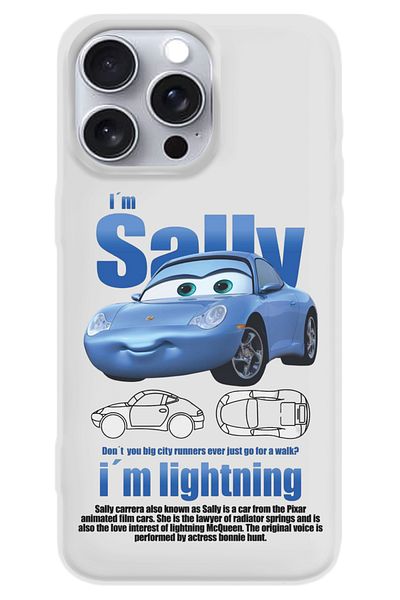 WANNA PROTECT حافظة هاتف iPhone 16 Pro باللون الأبيض من الداخل من السيليكون بنمط Sally