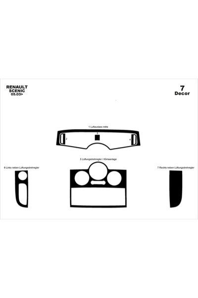 Marscockpitdesign رينو ميجان سينيك كونسول-توربيدو 2003-2010 7 قطع