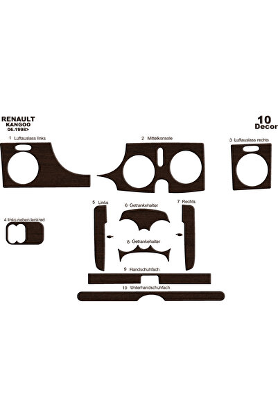 Marscockpitdesign رينو كانجو كيوبستار مطلي بالألمنيوم 1998-2008 10 قطع