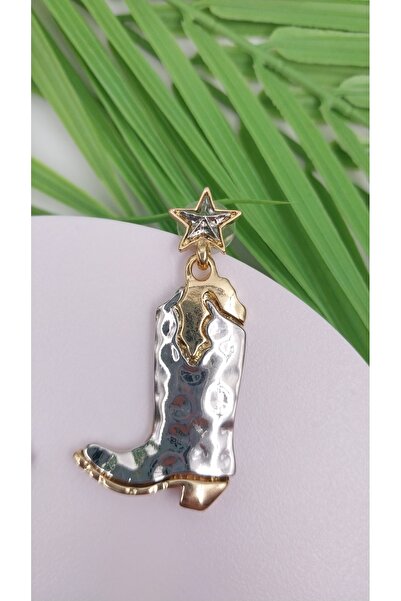 Yaseminli Butik Cowboy Dangle Double Color Earrings