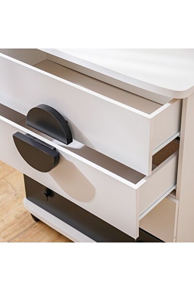 danube Panda 4-Drawer Dresser in White & Black - Stylish Kids Furniture, Engineered Wood, 2-Year Warranty