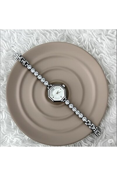 FAMEMUS ACCESSORY Octagon Watch with Crystal Stone