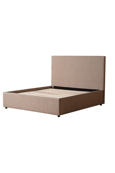 Danube Home Travvy 180x200 Upholstered King Bed - Dark Beige L215xW192xH140cm