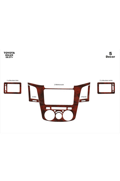 Marscockpitdesign تويوتا هايلكس بيك اب كونسول-توردو 2006-201 5 قطع