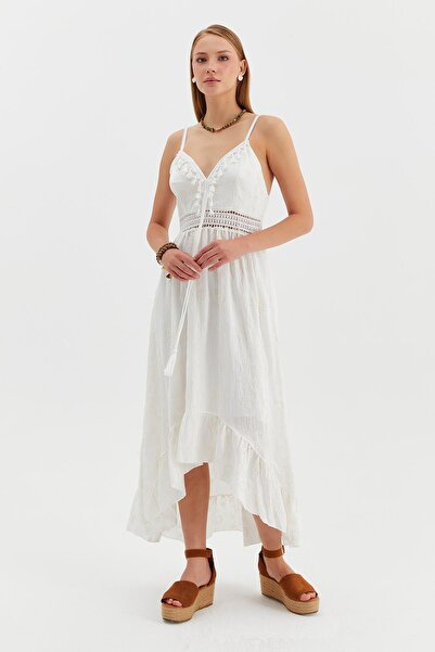 Nish&Chic Bohemian Dress with Ruffles on the Front