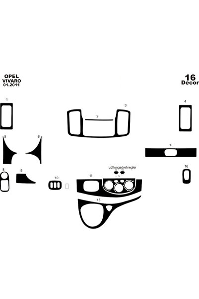 Marscockpitdesign رينو ترافيك فيفارو كونسول-توربيدو 201 16 قطعة