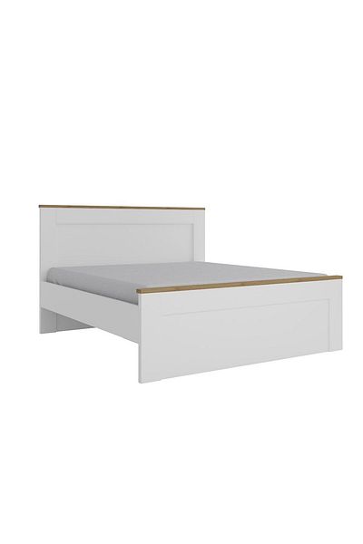 Danube Home Pera 180x200 King Bed - White/Light Oak L214.8xW187.7xH120cm