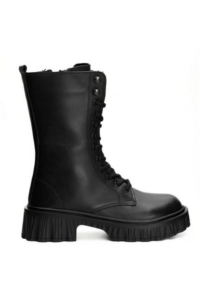 Bulls & Gulls Genuine Leather Thick Rubber Non-Slip Sole Lace-Up Zippered Boots