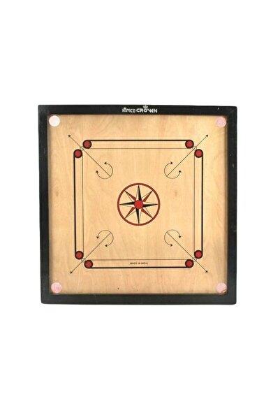 Toybox لوح كاروم خشبي من HIMCO مصنوع في الهند مع 20 عملة ومجموعة مضرب - 65 سم...