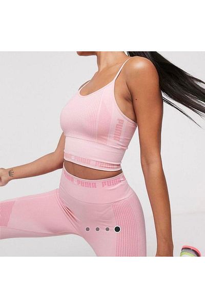 Puma Seamless Evoknit Training Top with Light Support, Pale Pink