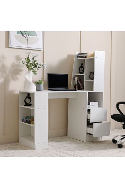 Danube Home Thalana Workstation Office Table – White L120xW45xH135cm