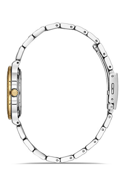 DAVID GUNER 31 Mm, Stone, Steel Cord Gold Yellow/Metallic Green Dial Women's Wrist Watch with Stone Bracelet Gift