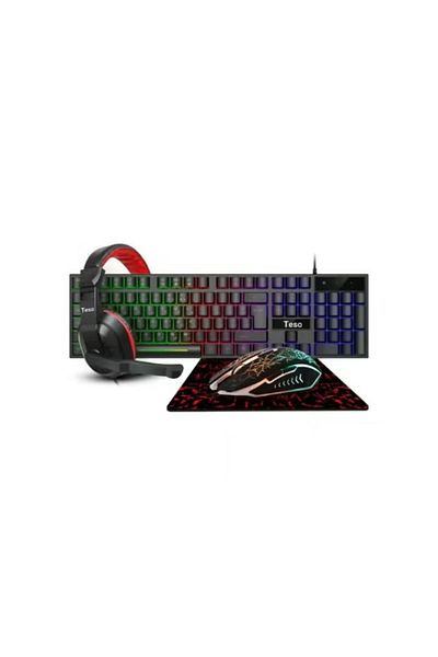 TESO 4-in-1 RGB Gaming Bundle – Keyboard, Mouse, Headset & Mousepad Combo