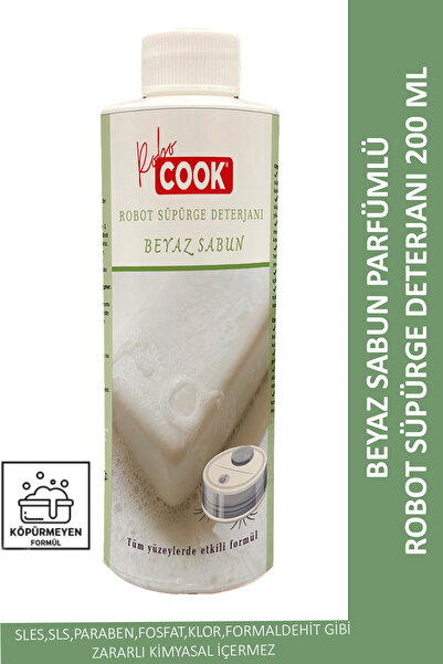 COOK Beyaz sabun parfüm kokulu robot süpürge yüzey temizleme deterjanı 200 ml