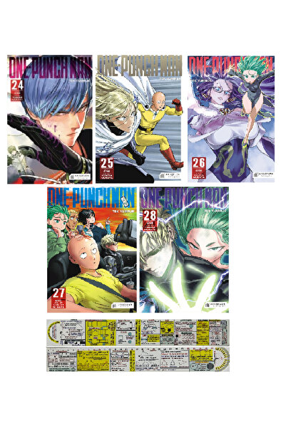 Akıl Çelen Kitaplar One Punch Man 24-25-26-27-28. Ciltler Manga Seti + Mat. Ö...