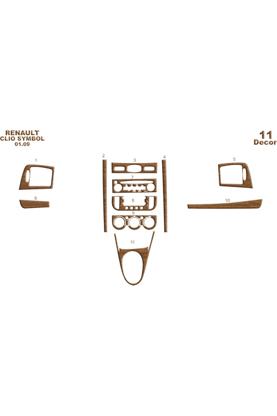 Marscockpitdesign رينو كليو سيمبول ألومنيوم 2009-201 11 قطعة