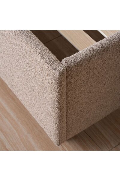 Danube Home Travvy 150x200 Upholstered Queen Bed - Dark Beige L215xW162xH140cm