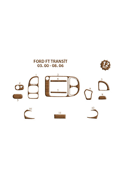 Marscockpitdesign فورد ترانزيت وحدة التحكم-توبيردو 2000-2006 15 قطعة