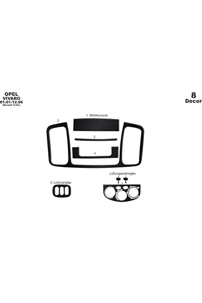 Marscockpitdesign أوبل فيفارو - وحدة تحكم المرور - توربيدو 2001-2006 8 قطع