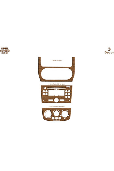 Marscockpitdesign أوبل كومبو كونسول-توربيدو 2008 3 قطع