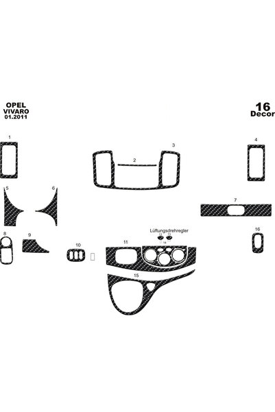 Marscockpitdesign أوبل فيفارو - وحدة تحكم المرور - توربيدو 201 16 قطعة