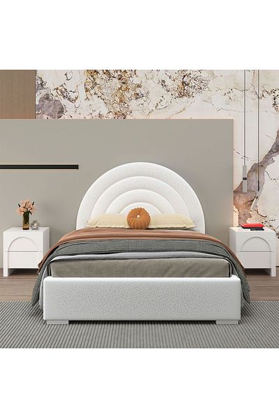 Danube Home Calm 150x200 Upholstered Queen Bed - Cream L218xW166xH135cm