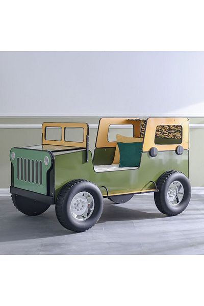 Danube Home Ranger Commander 90x190 Jeep Bed - Green L214.5xW105xH105cm
