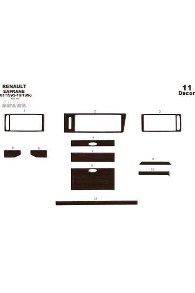 Marscockpitdesign رينو سافران وحدة التحكم-تورد 1993-1996 11 قطعة