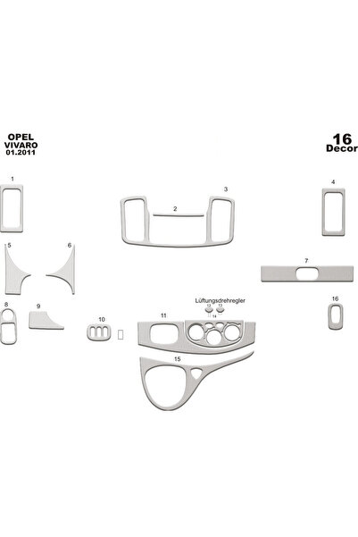 Marscockpitdesign أوبل فيفارو - وحدة تحكم المرور - توربيدو 201 16 قطعة