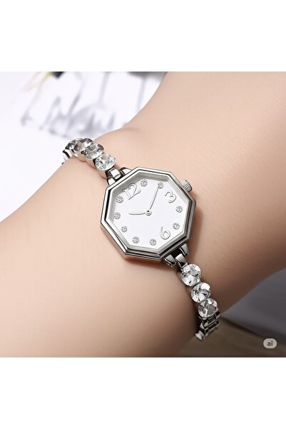 FAMEMUS ACCESSORY Octagon Watch with Crystal Stone