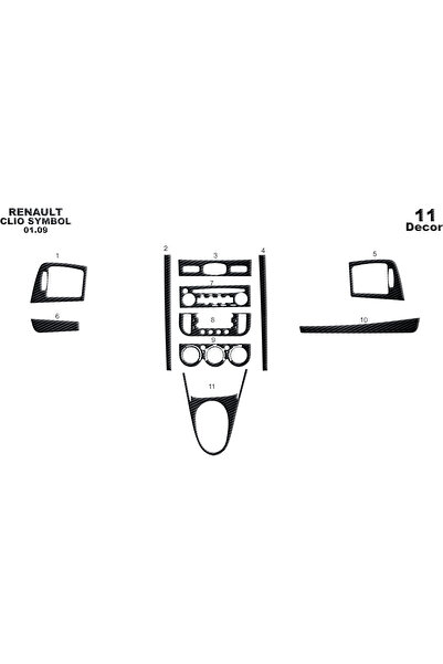 Marscockpitdesign رينو كليو رمز وحدة التحكم-توردتو 2009-201 1 قطعة