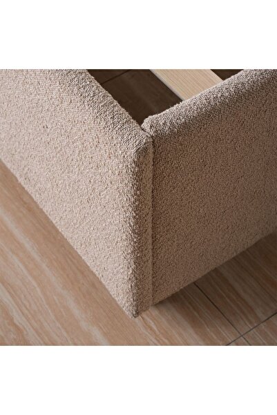 Danube Home Travvy 180x200 Upholstered King Bed - Dark Beige L215xW192xH140cm