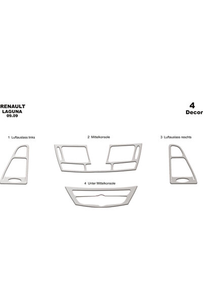 Marscockpitdesign رينو لاجونا وحدة التحكم-توردتو 2009 4 قطع